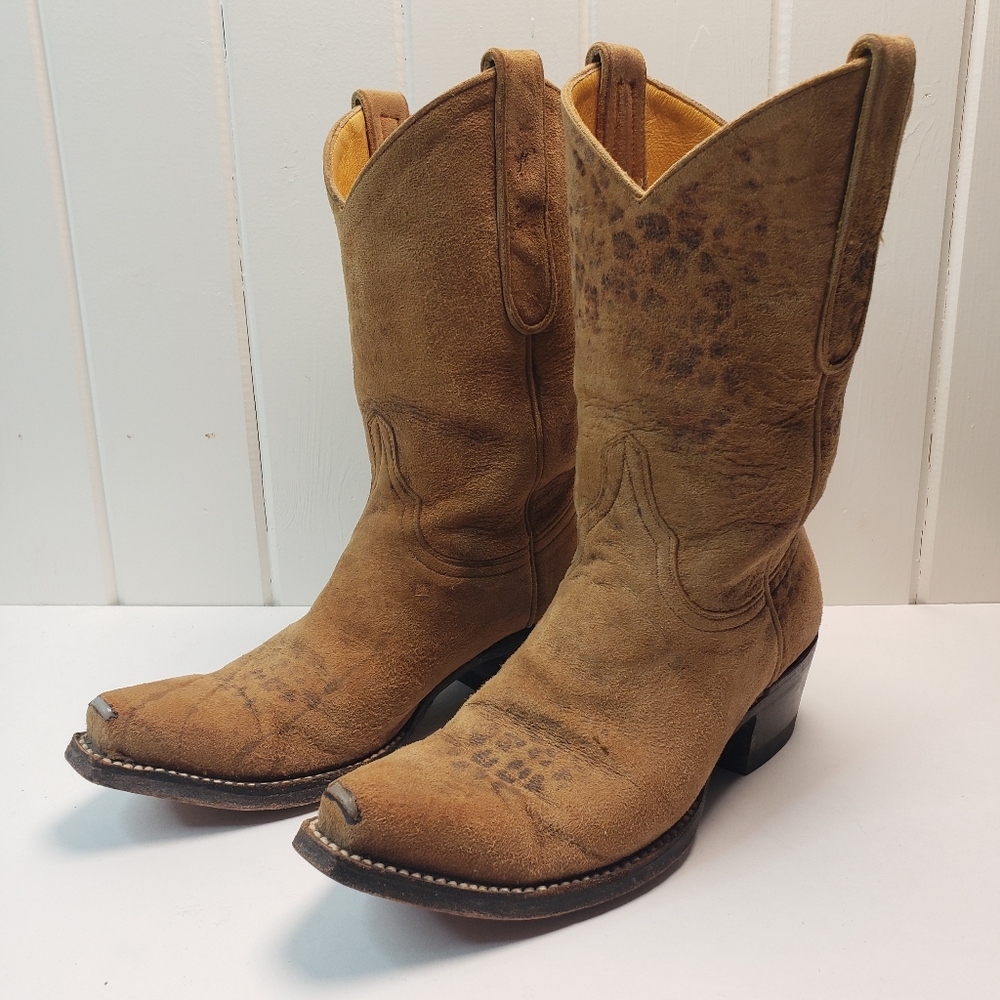 Old Gringo 'Leopardito' Cowboy Boots in Tan Suede - Women's size 6B